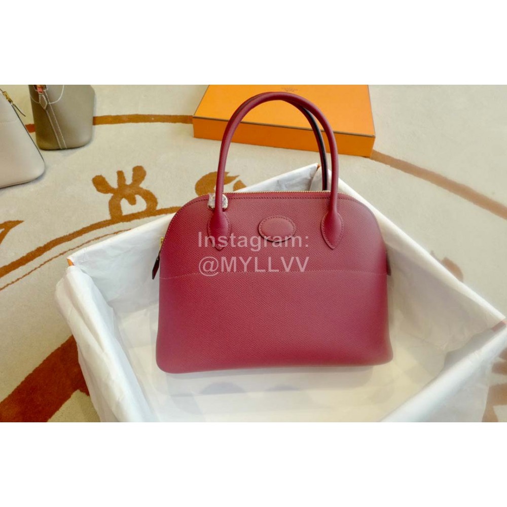 Hermes Bolide Epsom Leather Handbag Red