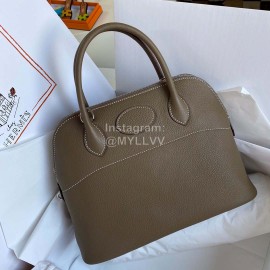 Hermes Bolide Tc Leather Handbag Gray