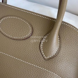 Hermes Bolide Tc Leather Handbag Gray