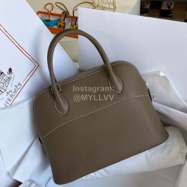 Hermes Bolide Tc Leather Handbag Gray