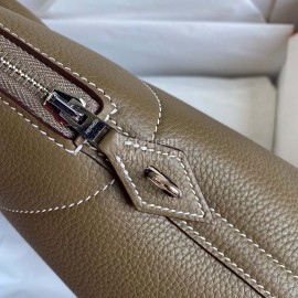 Hermes Bolide Tc Leather Handbag Gray