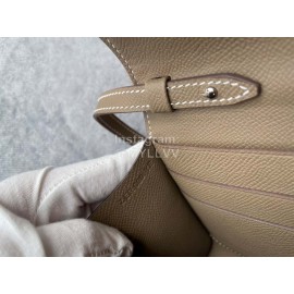 Hermes Clic Leather Silver Buckle Square Crossbody Flap Bag Gray