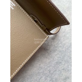 Hermes Clic Leather Silver Buckle Square Crossbody Flap Bag Gray