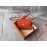 Hermes Clic Leather Gold Buckle Square Crossbody Flap Bag Orange