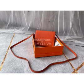 Hermes Clic Leather Gold Buckle Square Crossbody Flap Bag Orange