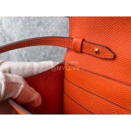 Hermes Clic Leather Gold Buckle Square Crossbody Flap Bag Orange