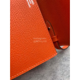 Hermes Clic Leather Silver Buckle Square Crossbody Flap Bag Orange