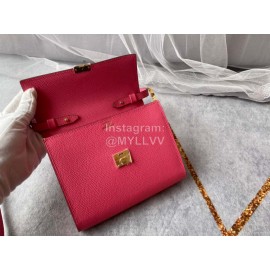 Hermes Clic Leather Gold Buckle Square Crossbody Flap Bag Pink