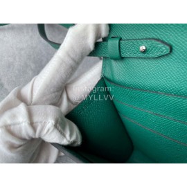 Hermes Clic Leather Silver Buckle Square Crossbody Flap Bag Green