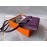 Hermes Clic Leather Silver Buckle Square Crossbody Flap Bag Purple
