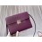 Hermes Clic Leather Silver Buckle Square Crossbody Flap Bag Purple