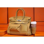 Hermes Birkin 35 Cargo Canvas Handbag Yellow