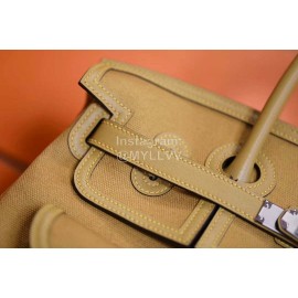 Hermes Birkin 35 Cargo Canvas Handbag Yellow