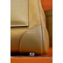 Hermes Birkin 35 Cargo Canvas Handbag Yellow