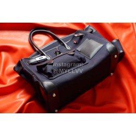 Hermes Birkin 35 Cargo Canvas Handbag Black