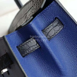 Hermes Alligator Leather Birkin Handbag Blue