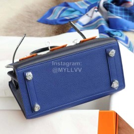 Hermes Alligator Leather Birkin Handbag Blue