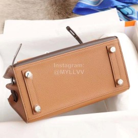 Hermes Alligator Leather Birkin Handbag Brown