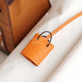 Hermes Alligator Leather Birkin Handbag Brown