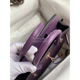 Hermes Birkin Touch 30cm Crocodile Leather Handbag Purple
