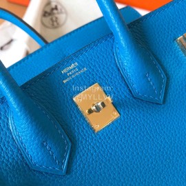 Hermes Birkin 25cm Leather Handbag Blue