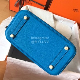 Hermes Birkin 25cm Leather Handbag Blue