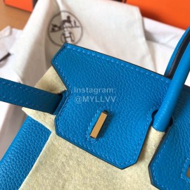 Hermes Birkin 25cm Leather Handbag Blue
