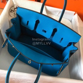 Hermes Birkin 25cm Leather Handbag Blue