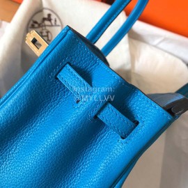 Hermes Birkin 25cm Leather Handbag Blue