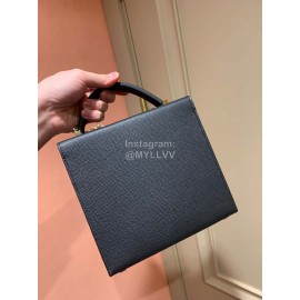 Hermes Cinhetic Epsom Leather Box Bag Black