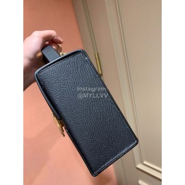 Hermes Cinhetic Epsom Leather Box Bag Black