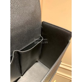 Hermes Cinhetic Epsom Leather Box Bag Black