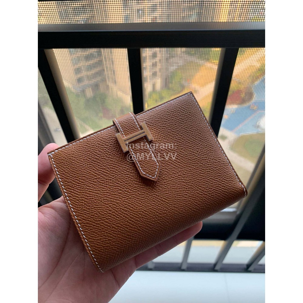 Hermes Bearn Epsom Leather Wallet Brown