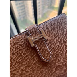 Hermes Bearn Epsom Leather Wallet Brown