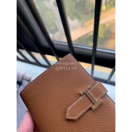 Hermes Bearn Epsom Leather Wallet Brown
