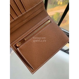 Hermes Bearn Epsom Leather Wallet Brown
