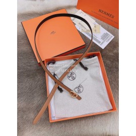 Hermes Fashion Calf Leather Gold Buckle 13mm Belt Brown