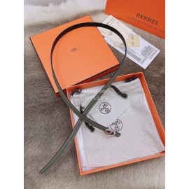 Hermes Fashion Calf Leather Silver Buckle 13mm Belt Coffee