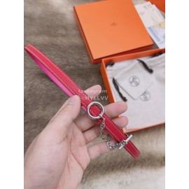 Hermes Fashion Calf Leather Silver Buckle 13mm Belt Red