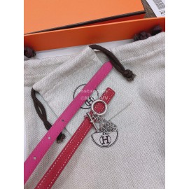 Hermes Fashion Calf Leather Silver Buckle 13mm Belt Red