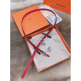 Hermes Fashion Calf Leather Silver Buckle 13mm Belt Red