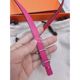 Hermes Fashion Calf Leather Silver Buckle 13mm Belt Red