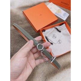 Hermes Fashion Calf Leather Silver Buckle 13mm Belt