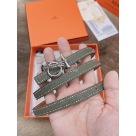Hermes Fashion Calf Leather Silver Buckle 13mm Belt