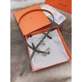 Hermes Fashion Calf Leather Silver Buckle 13mm Belt