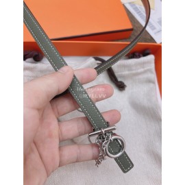 Hermes Fashion Calf Leather Silver Buckle 13mm Belt