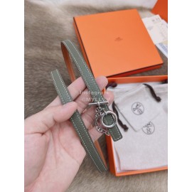 Hermes Fashion Calf Leather Silver Buckle 13mm Belt