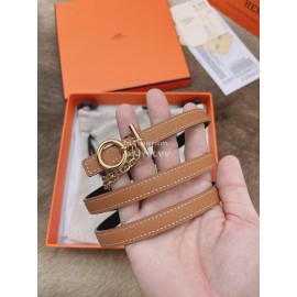 Hermes Fashion Calf Leather Gold Buckle 13mm Belt