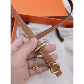Hermes Fashion Calf Leather Gold Buckle 13mm Belt