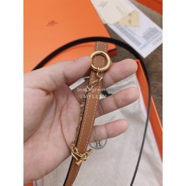 Hermes Fashion Calf Leather Gold Buckle 13mm Belt
